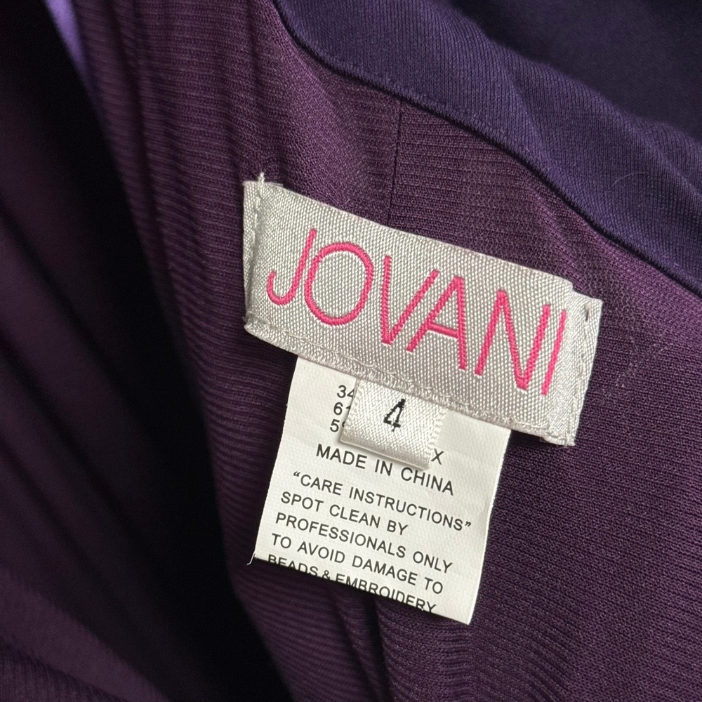 Jovani Gown Women 4 Purple Open Back Halter Neck Formal Dress Style 37592 - Picture 7 of 16